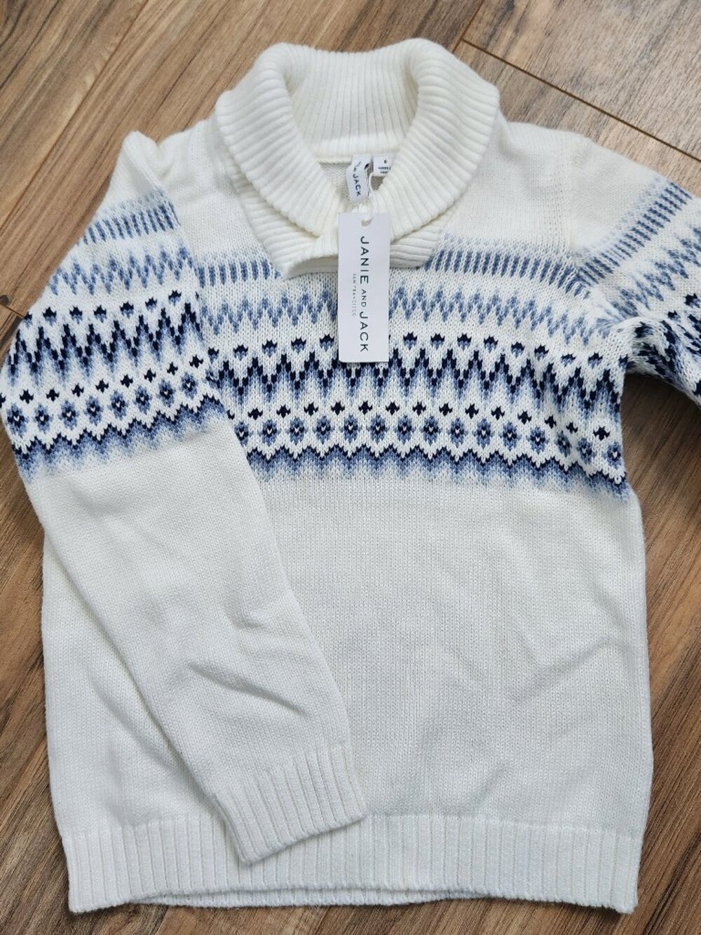 Janie and Jack Fair Isle Shawl Collar Sweater